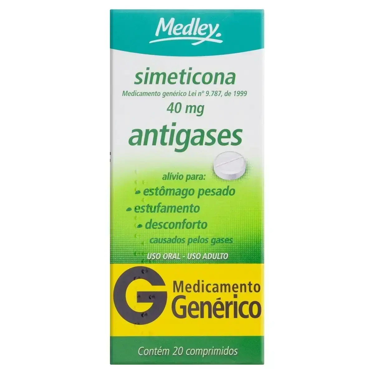SIMETICONA 40MG 20 COMPRIMIDOS GENERICO MEDLEY SIMETICONA