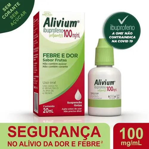 ALIVIUM INFANTIL 100MG/ML GOTAS 20ML SABOR FRUTAS IBUPROFENO