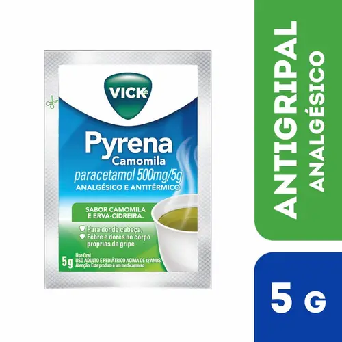 VICK PYRENA CAMOMILA SACHE 5GR MENTOL + CANFORA + OLEO DE EUCALIPTO