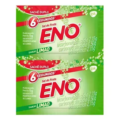 SAL DE FRUTA ENO LIMAO ENVELOPE DUPLO BICARBONATO DE SODIO + CARBONATO DE SODIO + ACIDO CITRICO
