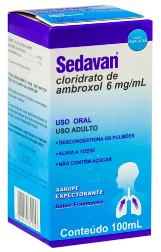 SEDAVAN 6MG/ML XAROPE ADULTO 100ML SABOR FRAMBOESA AMBROXOL