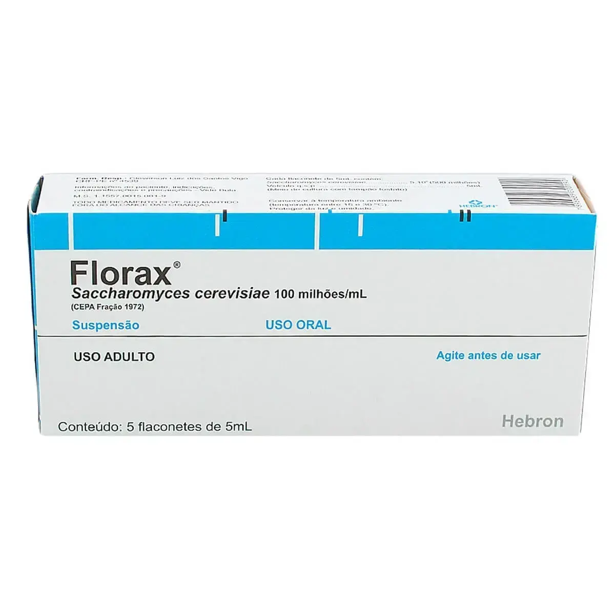 FLORAX SM ADULTO 5 FLACONETES 5ML SACCHAROMYCES CEREVISIAE