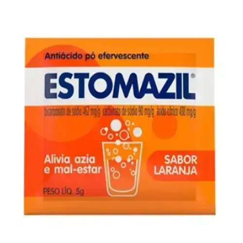 ESTOMAZIL LARANJA ENVELOPE  5GR BICARBONATO DE SODIO + CARBONATO DE SODIO + ACIDO CITRICO