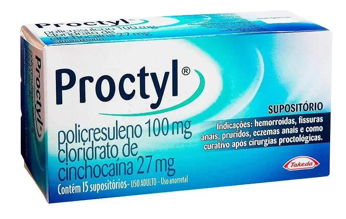 PROCTYL 100MG+27MG 15 SUPOSITORIOS POLICRESULENO + CINCHOCAINA
