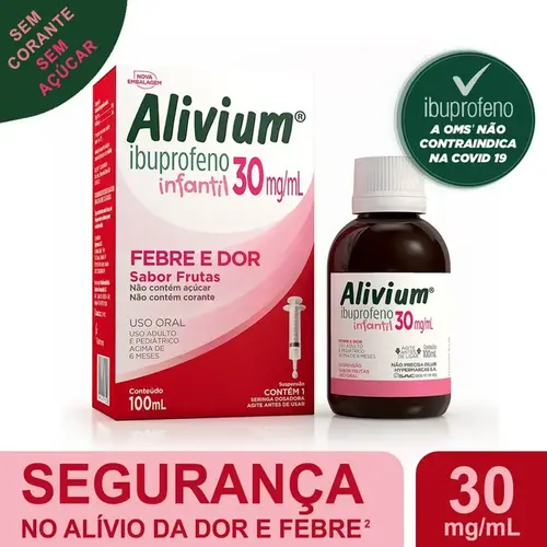 ALIVIUM INFANTIL 30MG/ML 100ML SABOR FRUTAS IBUPROFENO