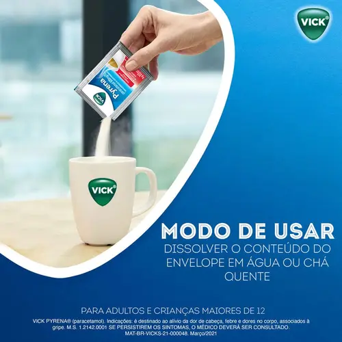 VICK PYRENA MACA/CANELA SACHE 5GR MENTOL + CANFORA + OLEO DE EUCALIPTO