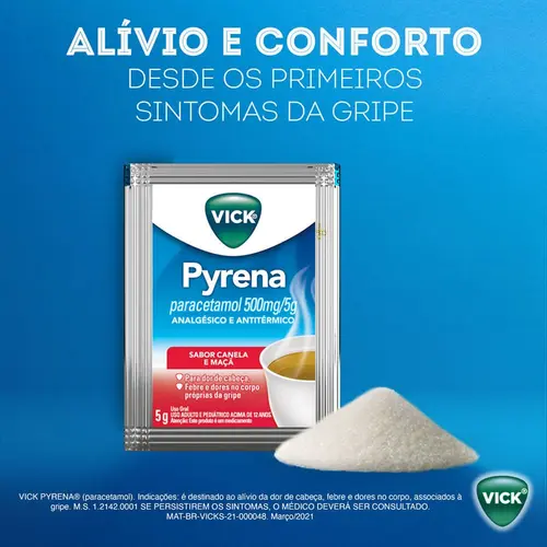VICK PYRENA MACA/CANELA SACHE 5GR MENTOL + CANFORA + OLEO DE EUCALIPTO