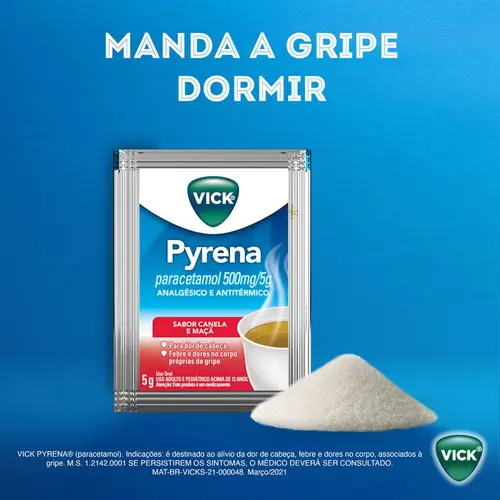 VICK PYRENA MACA/CANELA SACHE 5GR MENTOL + CANFORA + OLEO DE EUCALIPTO