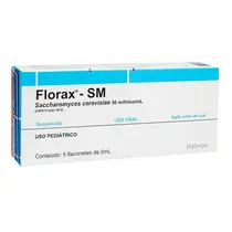 FLORAX SM PEDIATRICO 5 FLACONETES 5ML SACCHAROMYCES CEREVISIAE