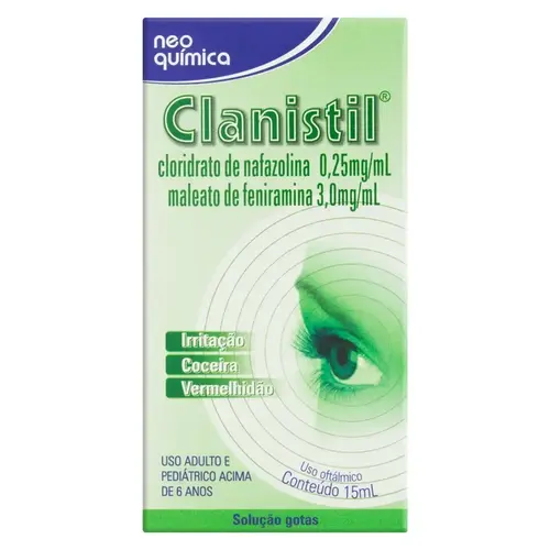 CLANISTIL SOLUCAO OFTALMICA 15ML NAFAZOLINA + FENIRAMINA
