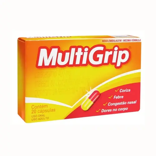 MULTIGRIP 20 CAPSULAS MULTILAB PARACETAMOL + CLORFENIRAMINA + FENILEFRINA