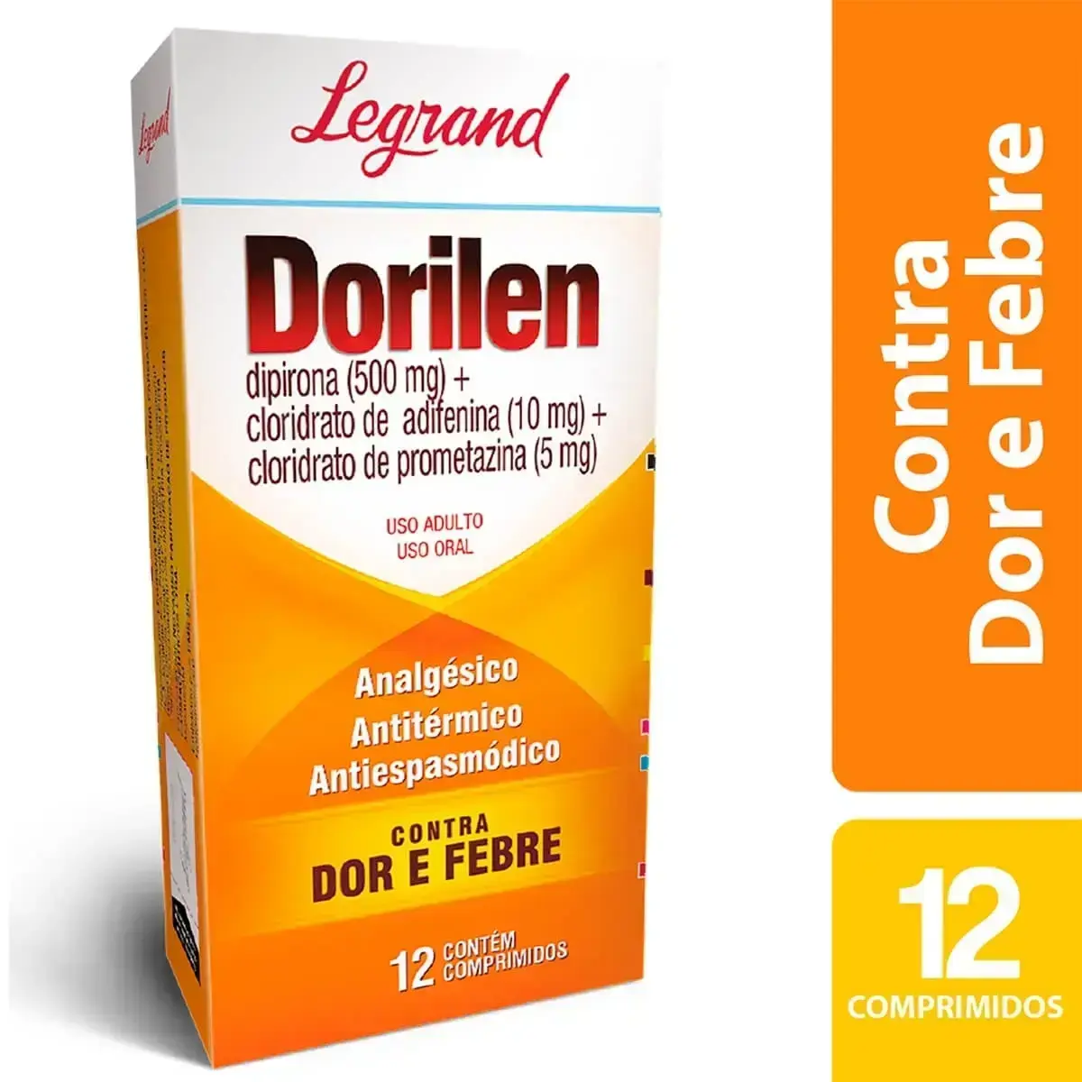 DORILEN 12 COMPRIMIDOS DIPIRONA + PROMETAZINA + ADIFENINA
