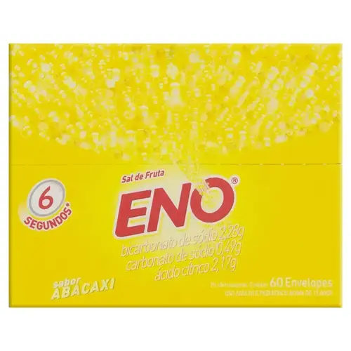 SAL DE FRUTA ENO ABACAXI ENVELOPE DUPLO BICARBONATO DE SODIO + CARBONATO DE SODIO + ACIDO CITRICO