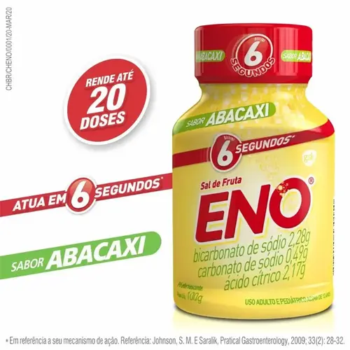 SAL DE FRUTA ENO ABACAXI 100GR BICARBONATO DE SODIO + CARBONATO DE SODIO + ACIDO CITRICO
