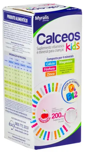 CALCEOS KIDS 200ML SABOR CEREJA MULTIVITAMINICO - POLIVITAMINICO