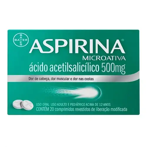 ASPIRINA ADULTO 500MG 20 COMPRIMIDOS ACIDO ACETILSALICILICO