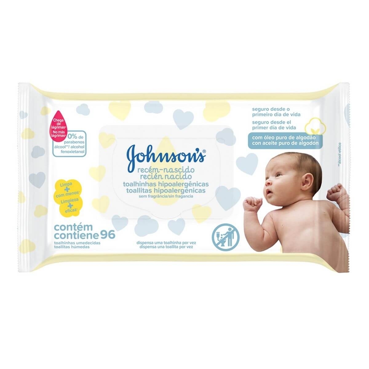 LENCOS UMEDECIDOS J&J RECEM NASCIDO 96 UNIDADES - JOHNSON