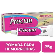 PROCTAN HEMORROIDAS POMADA 25GR + 10 PROTETORES HIGIENICOS PARA DEDOS HIDROCORTISONA + LIDOCAINA + ZINCO + BISMUTO