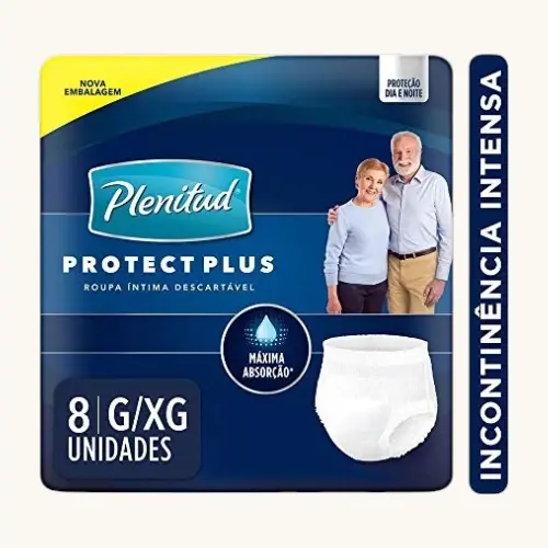 ROUPA INTIMA PLENITUD PLUS FIT TAMANHO P/M 8 UNIDADES