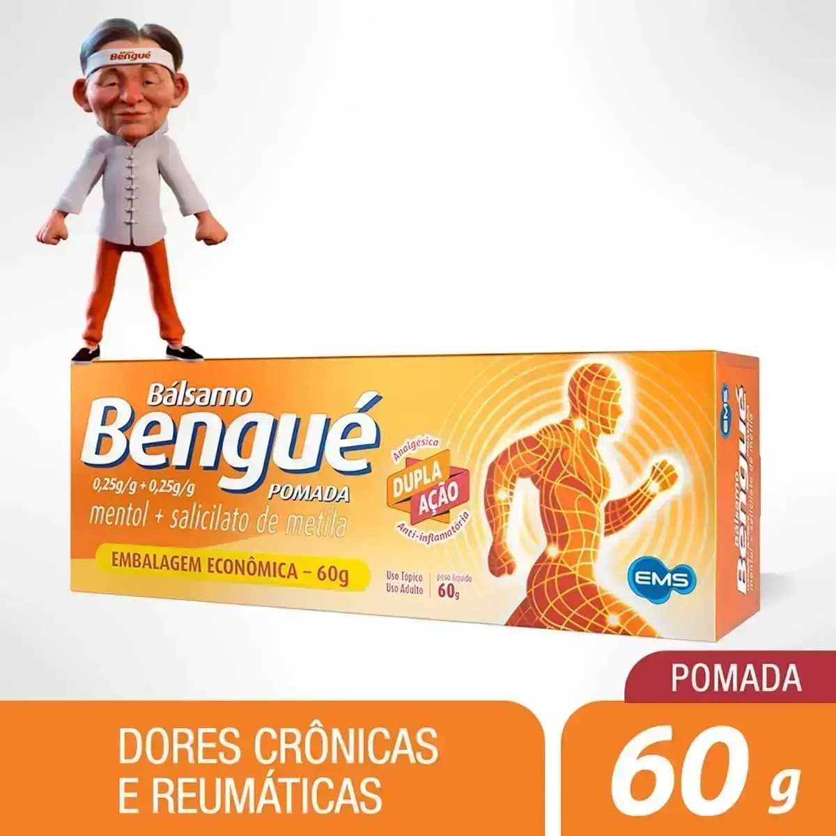 BALSAMO BENGUE POMADA 60GR SALICILATO DE METILA + CANFORA + MENTOL