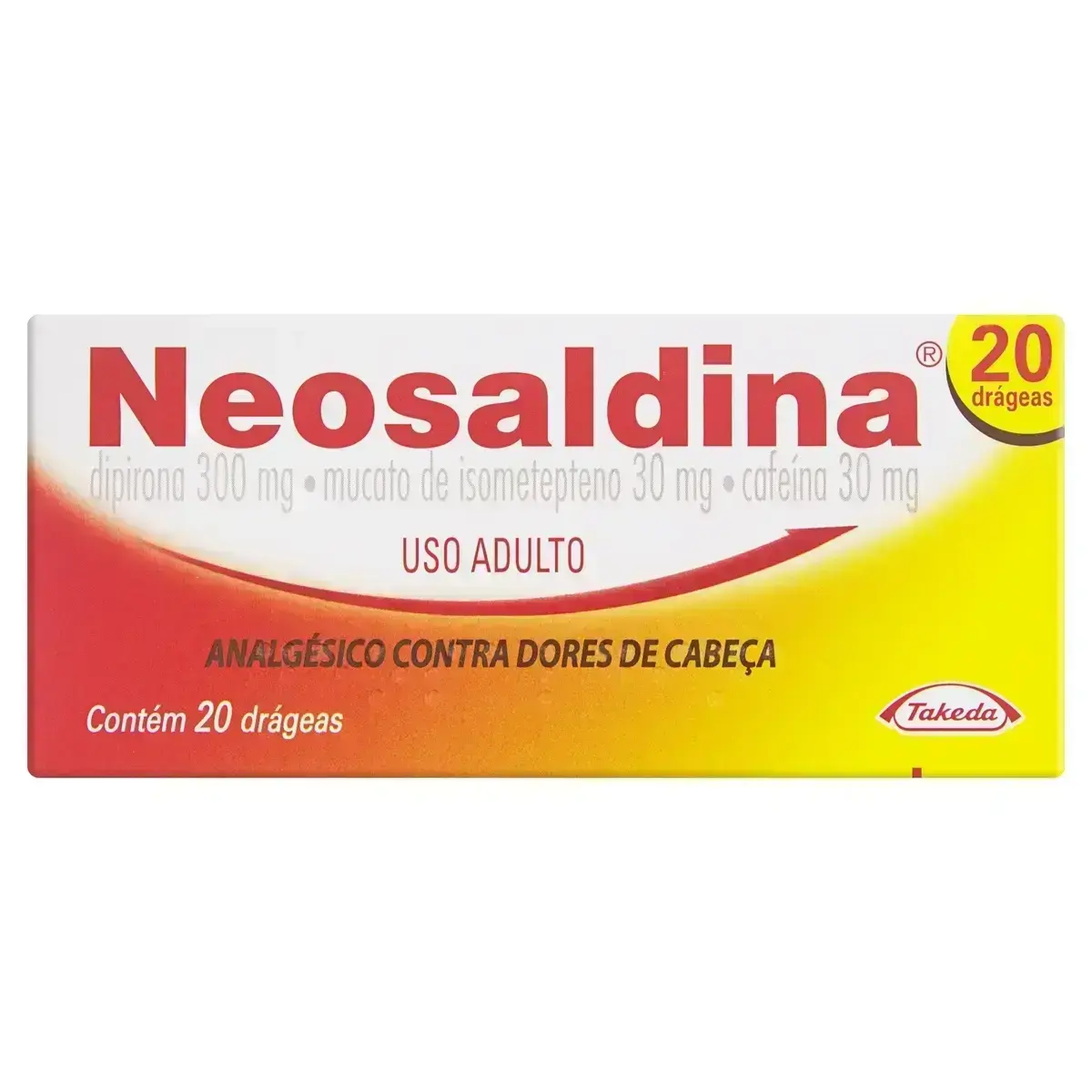 NEOSALDINA 20 DRAGEAS DIPIRONA + ISOMETEPTENO + CAFEINA