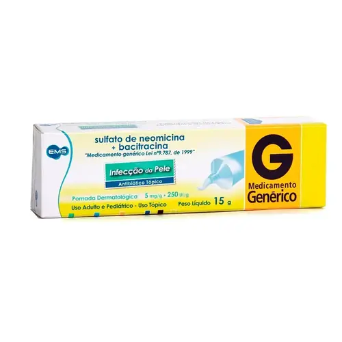 NEOMICINA+BACITRACINA POMADA  15GR GENERICO EMS NEOMICINA SULFATO + BACITRACINA