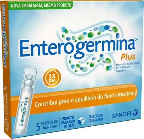 ENTEROGERMINA PLUS 4 BCFU/5ML 5 FRASCOS SEM SABOR ESPOROS BACILLUS CLAUSII