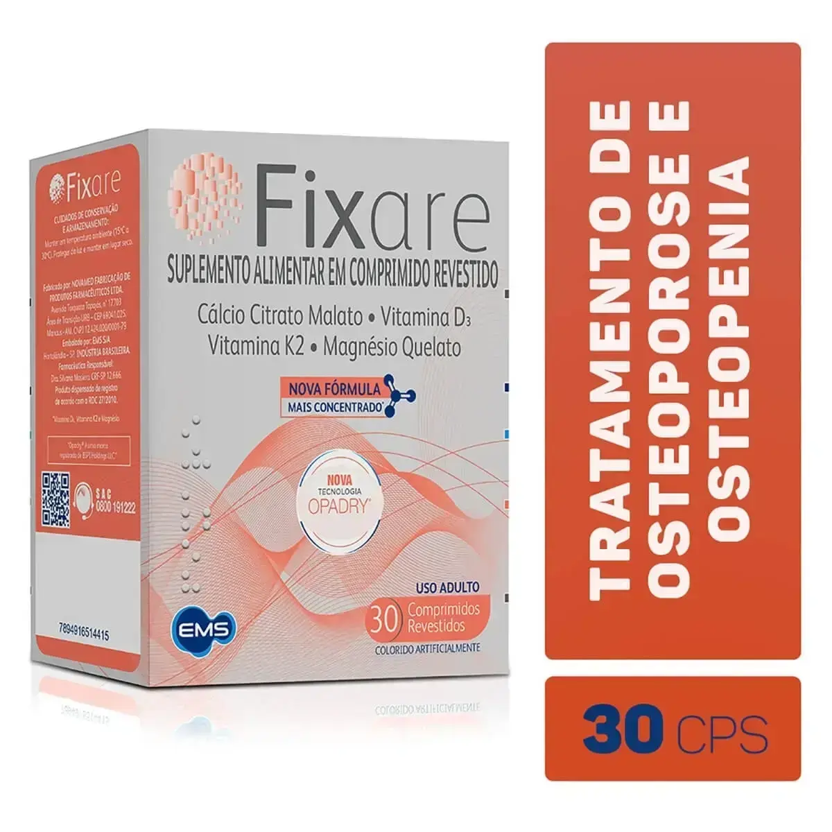FIXARE 30 COMPRIMIDOS CALCIO + MAGNESIO + VITAMINA K2 + VITAMINA D