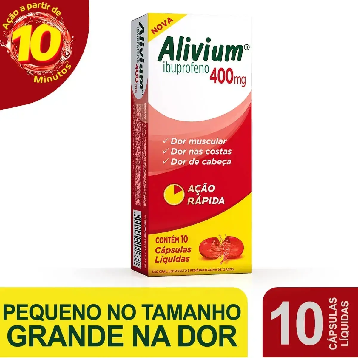 ALIVIUM 400MG 10 CAPSULAS IBUPROFENO