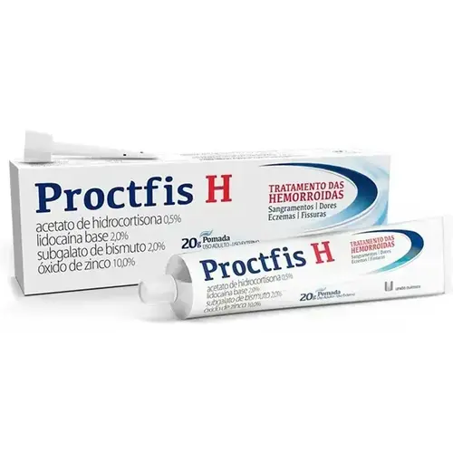 PROCTFIS H POMADA 20GR +  APLICADORES HIDROCORTISONA + LIDOCAINA + ZINCO + BISMUTO