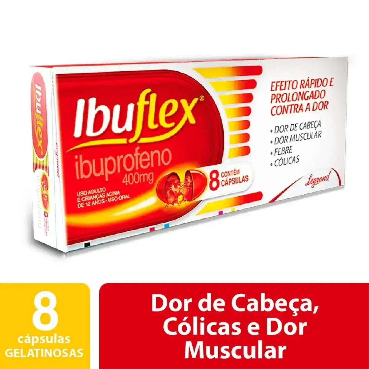IBUFLEX 400MG 8 CAPSULAS IBUPROFENO