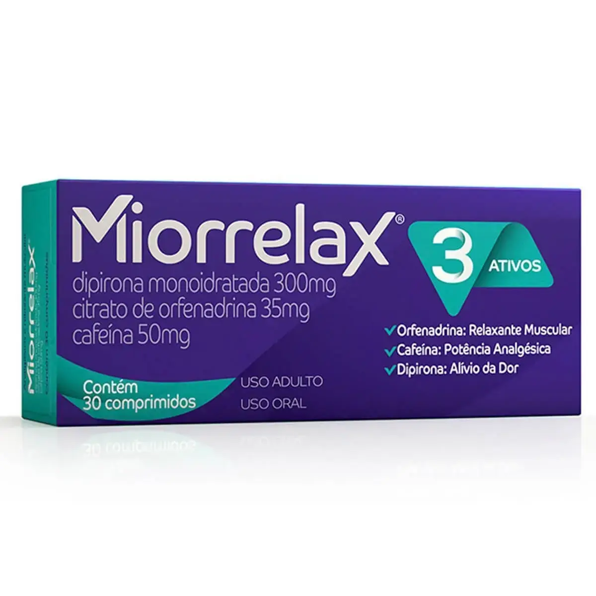 MIORRELAX 30 COMPRIMIDOS ORFENADRINA CITRATO + DIPIRONA + CAFEINA