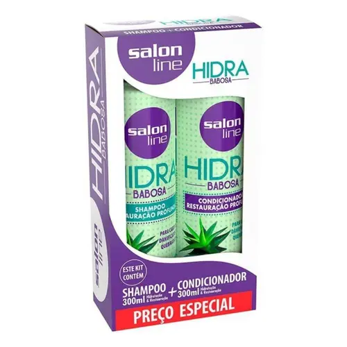 KIT SALON LINE HIDRA BABOSA SHAMPOO 300ML + CONDICIONADOR 300ML