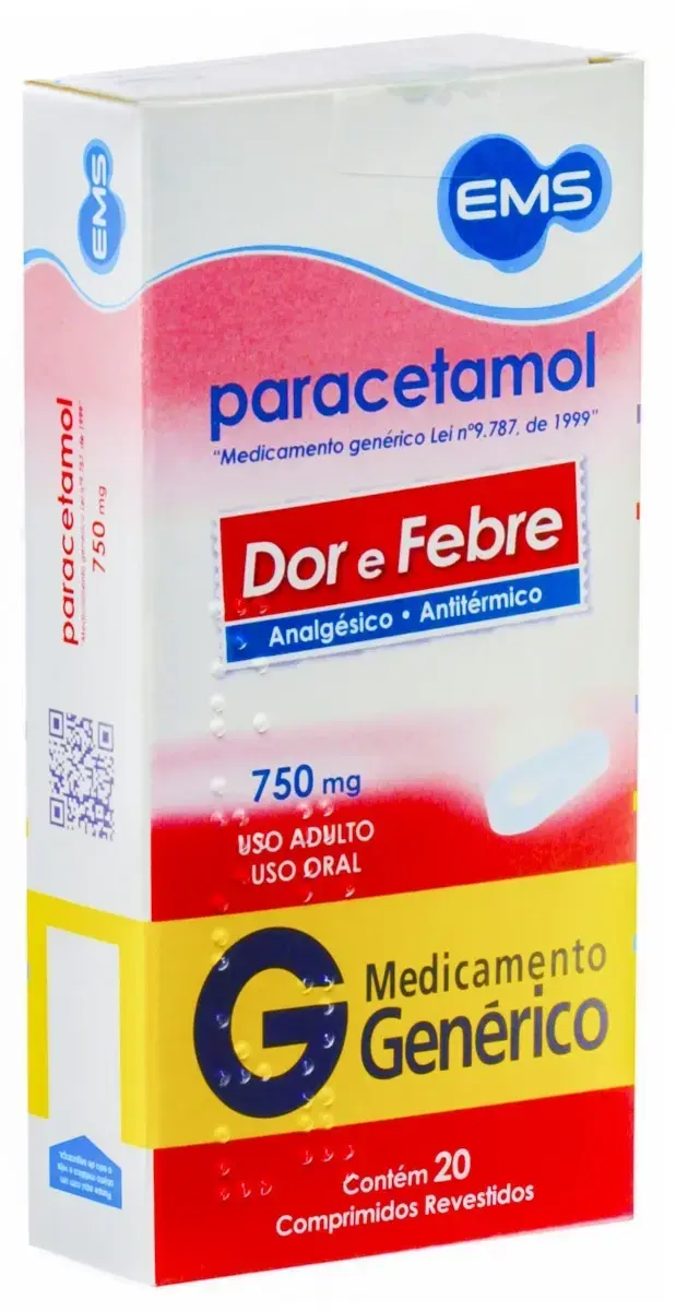 PARACETAMOL 750MG 20 COMPRIMIDOS GENERICO EMS PARACETAMOL