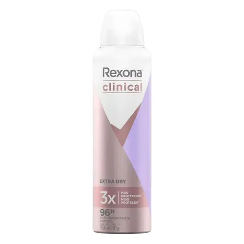 DESODORANTE REXONA CLINICAL EXTRA DRY FEMININO AEROSSOL 150ML
