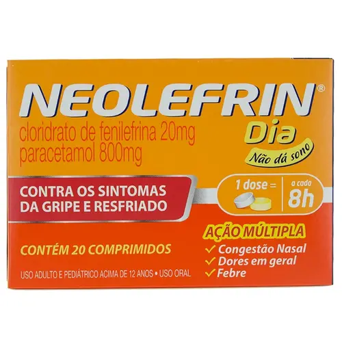 NEOLEFRIN DIA 800MG+20MG 20 COMPRIMIDOS PARACETAMOL + FENILEFRINA