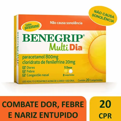 BENEGRIP MULTI DIA 20 COMPRIMIDOS PARACETAMOL + FENILEFRINA