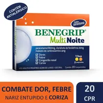 BENEGRIP MULTI NOITE 20 COMPRIMIDOS PARACETAMOL + FENILEFRINA CLORIDRATO + CARBINOXAMINA MALEATO