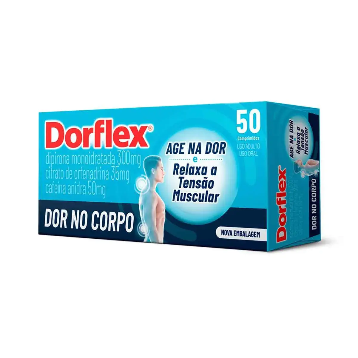 DORFLEX 50 COMPRIMIDOS ORFENADRINA CITRATO + DIPIRONA + CAFEINA