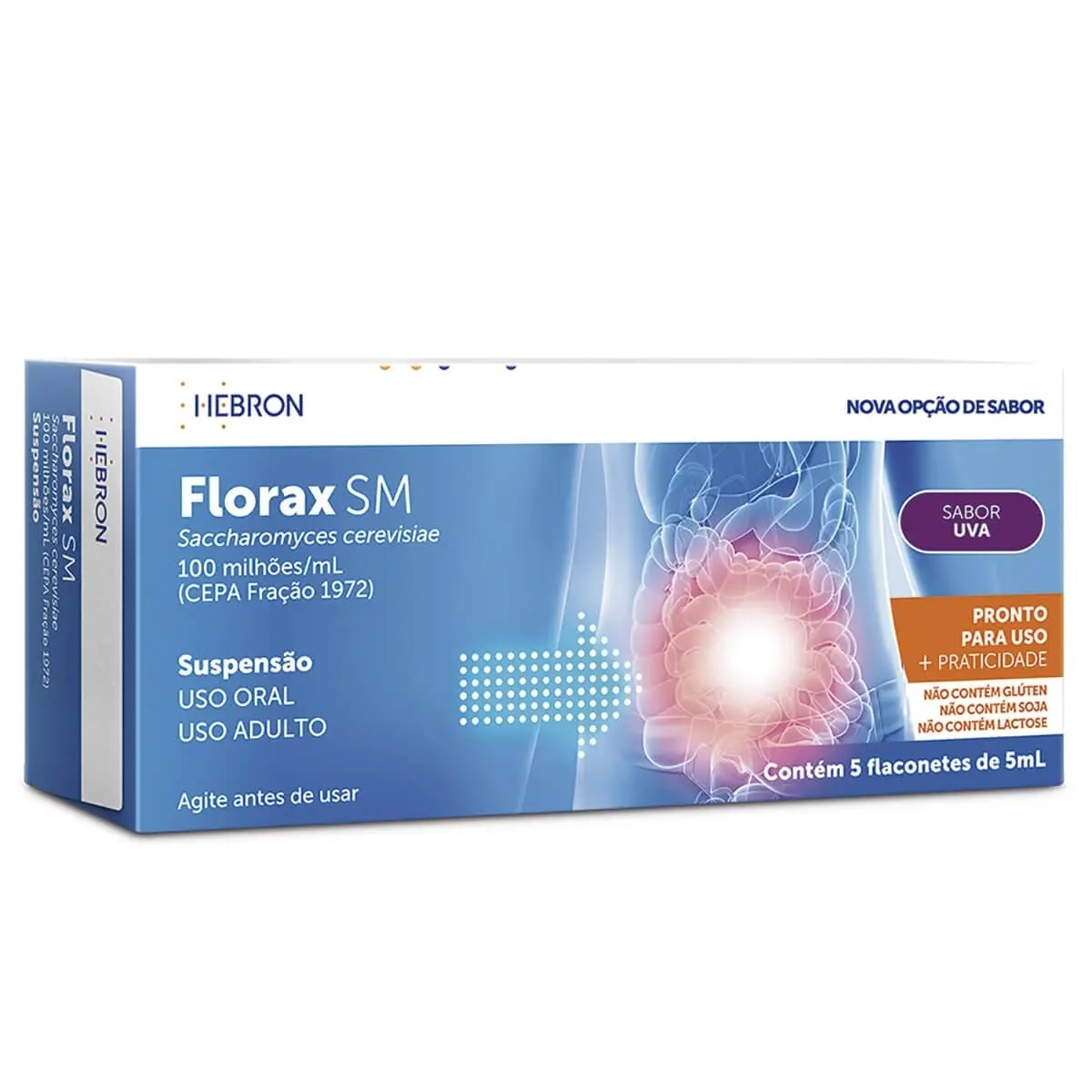 FLORAX SM ADULTO UVA 5 FLACONETES 5ML SACCHAROMYCES CEREVISIAE