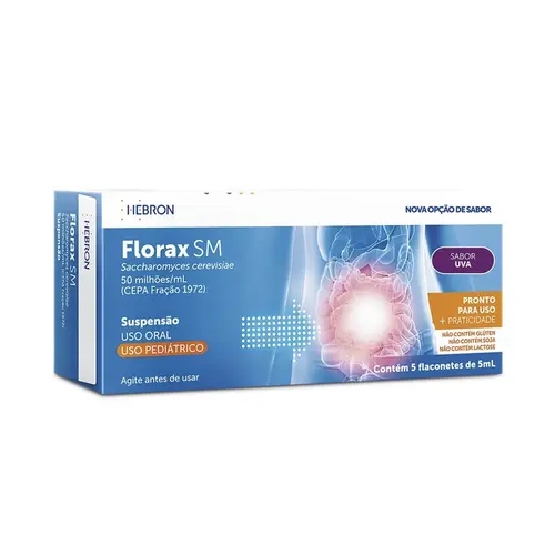 FLORAX SM PEDIATRICO UVA 5 FLACONETES 5ML SACCHAROMYCES CEREVISIAE