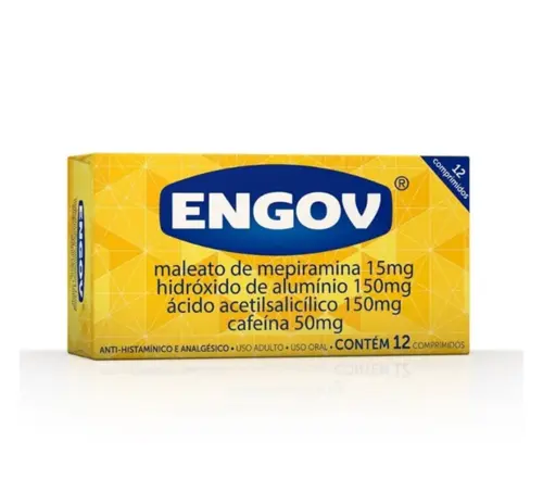ENGOV 12 COMPRIMIDOS MEPIRAMINA + HIDROXIDO DE ALUMINIO + ACIDO ACETILSALICILICO + CAFEINA