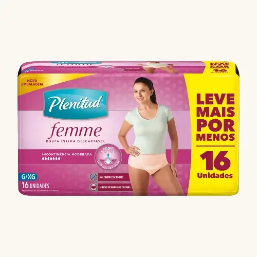 ROUPA INTIMA PLENITUD FEMME FEMININA TAMANHO G/XG 16 UNIDADES