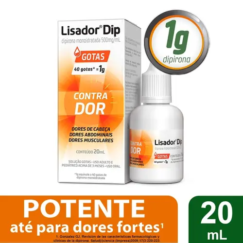 LISADOR DIP 500MG/ML GOTAS 20ML DIPIRONA MONOIDRATADA