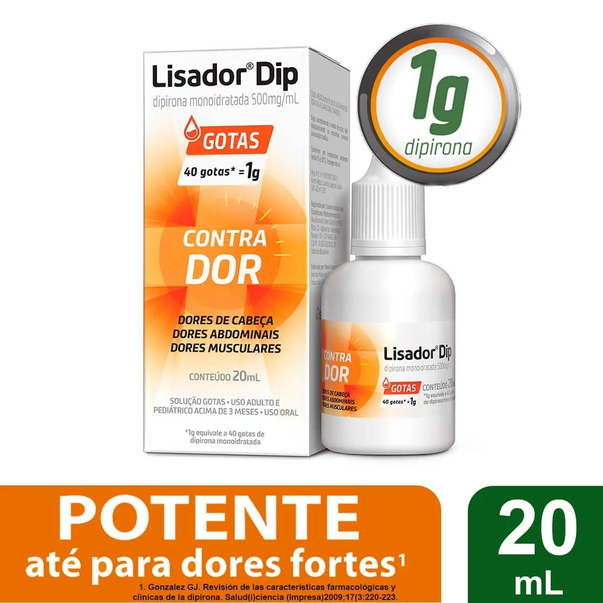 LISADOR DIP 500MG/ML GOTAS 20ML DIPIRONA MONOIDRATADA