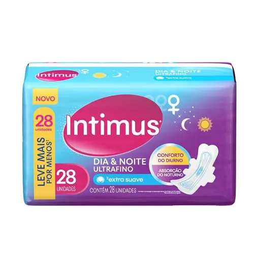 ABSORVENTE INTIMUS ULTRA FINO COM ABAS SUAVE 28 UNIDADES