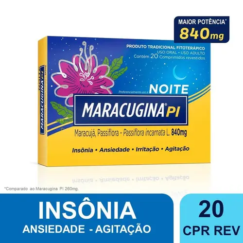MARACUGINA PI 840MG 20 COMPRIMIDOS PASSIFLORA INCARNATA + ASSOCIACAO