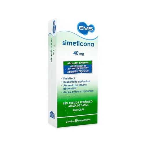 SIMETICONA 40MG 20 COMPRIMIDOS EMS SIMETICONA