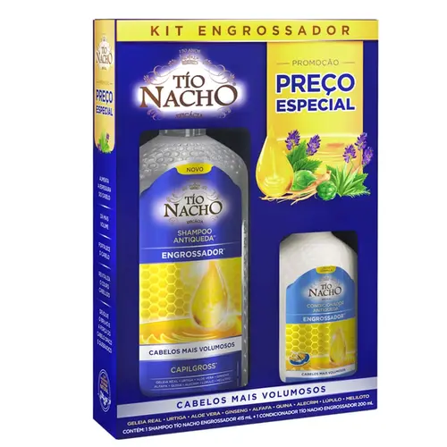 KIT TIO NACHO ENGROSSADOR SHAMPOO 415ML + CONDICIONADOR 200ML