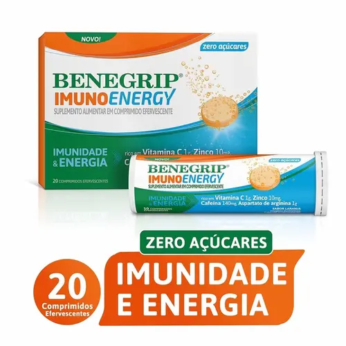 BENEGRIP IMUNO ENERGY 20 COMPRIMIDOS EFERVESCENTES MULTIVITAMINICO - POLIVITAMINICO